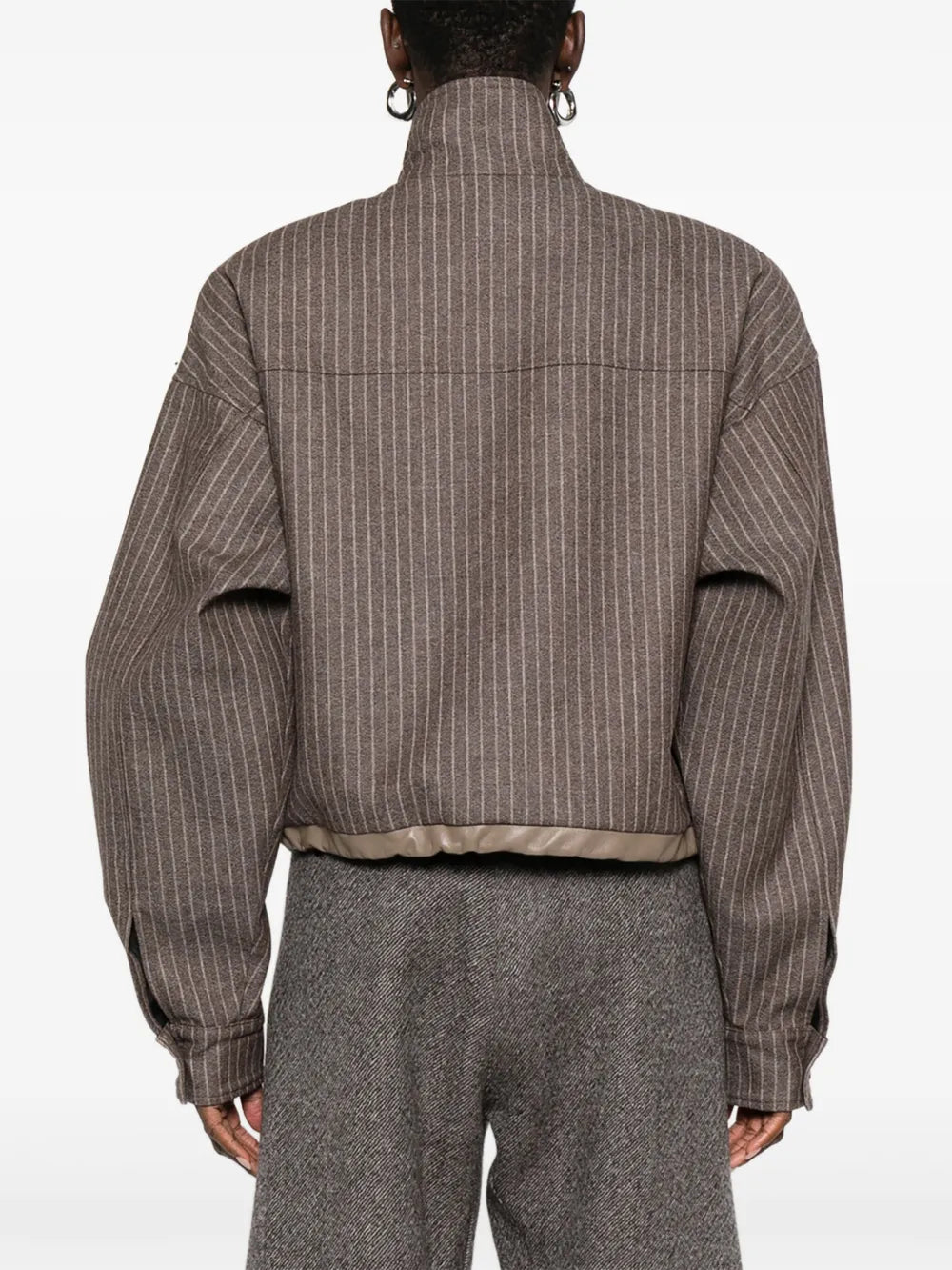 Pinstriped flap-pocket jacket-THE MANNEI-Verso