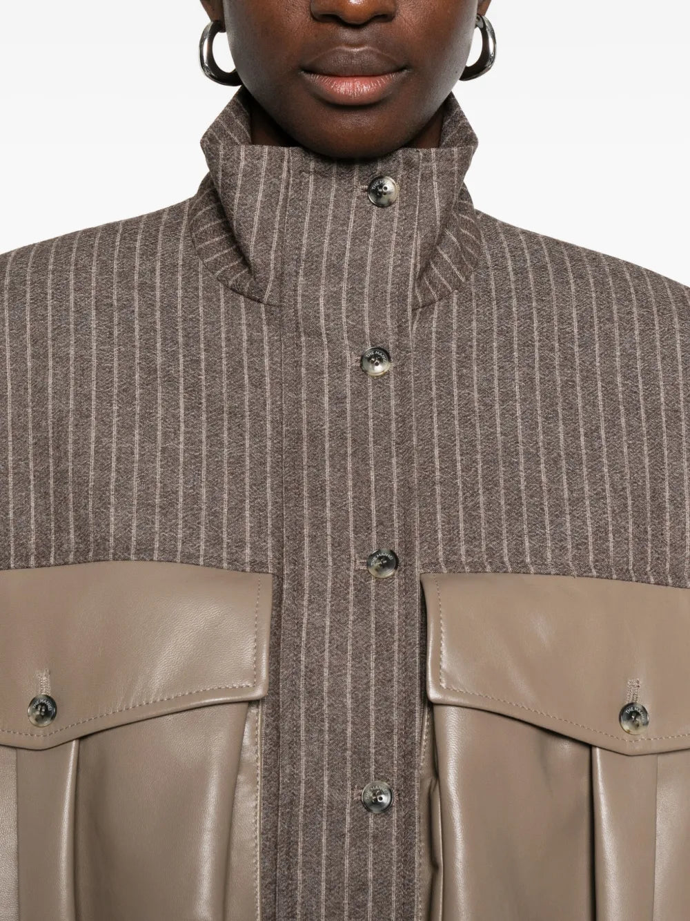 Pinstriped flap-pocket jacket-THE MANNEI-Verso