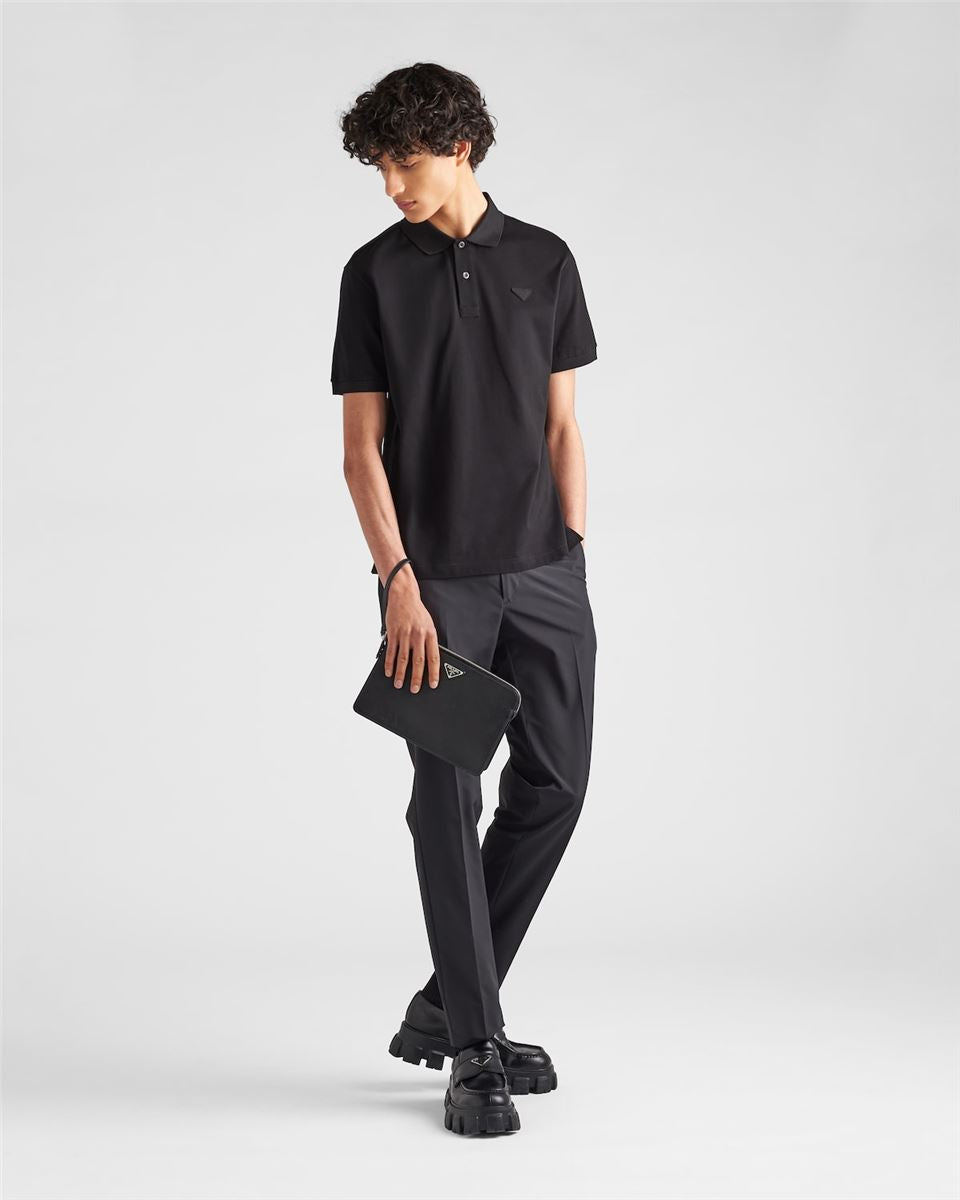 piqué polo shirt-PRADA-Verso