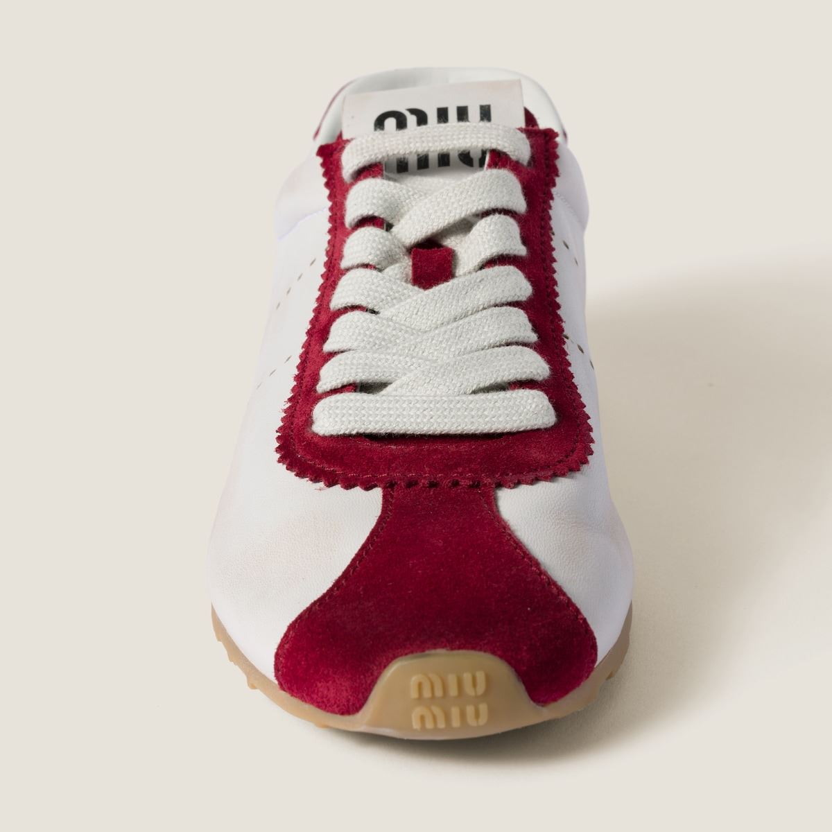 PLUME NAPPA LEATHER AND SUEDE SNEAKERS-MIU MIU-Verso