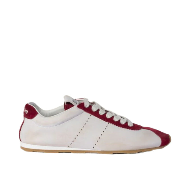 PLUME NAPPA LEATHER AND SUEDE SNEAKERS-MIU MIU-Verso