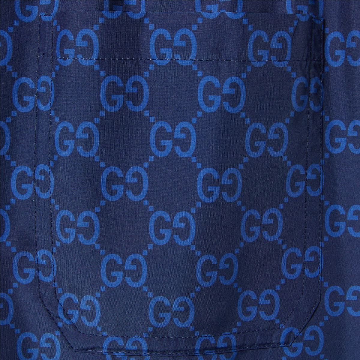 Printed poplin tech swim shorts-GUCCI-Verso