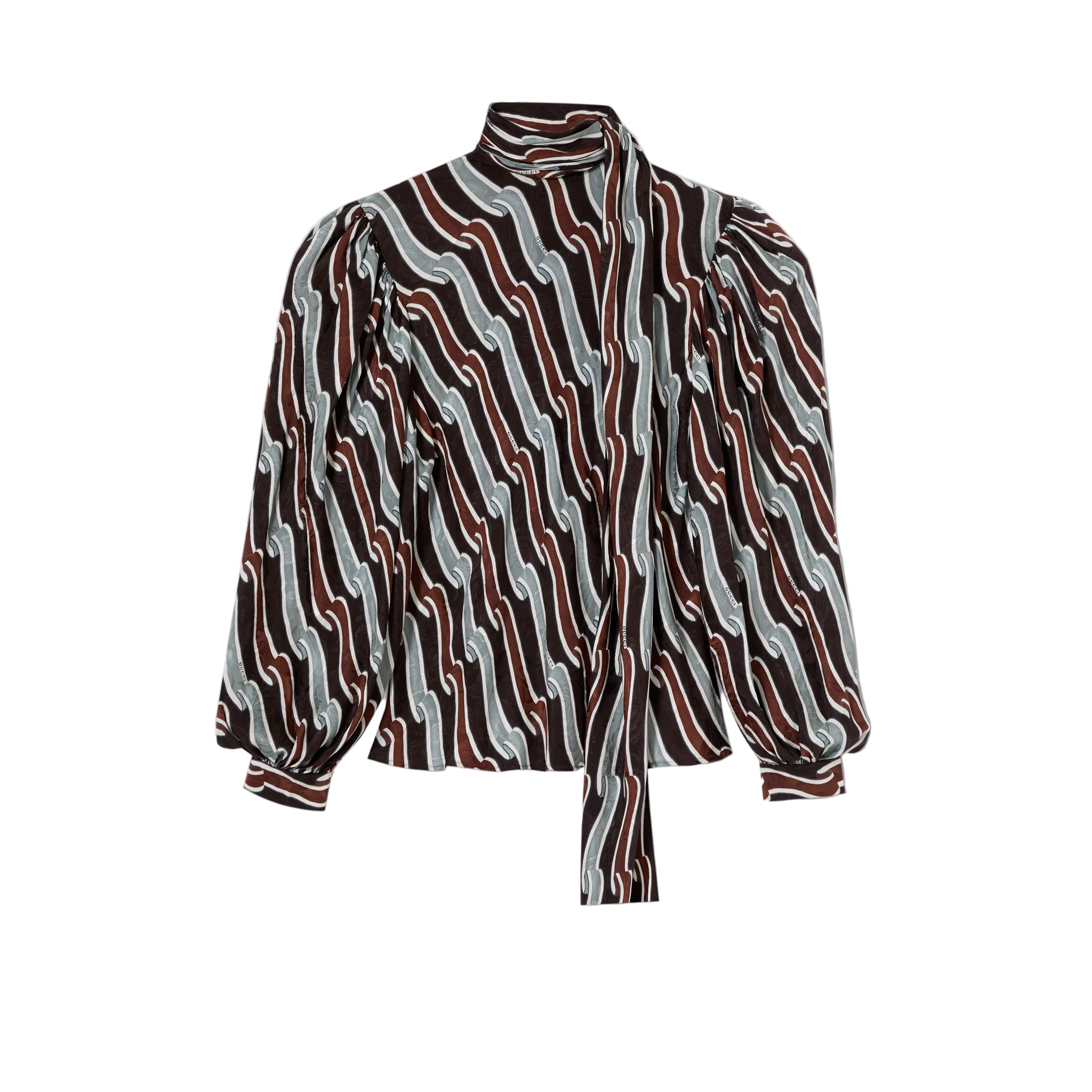 Printed silk twill shirt-GUCCI-Verso