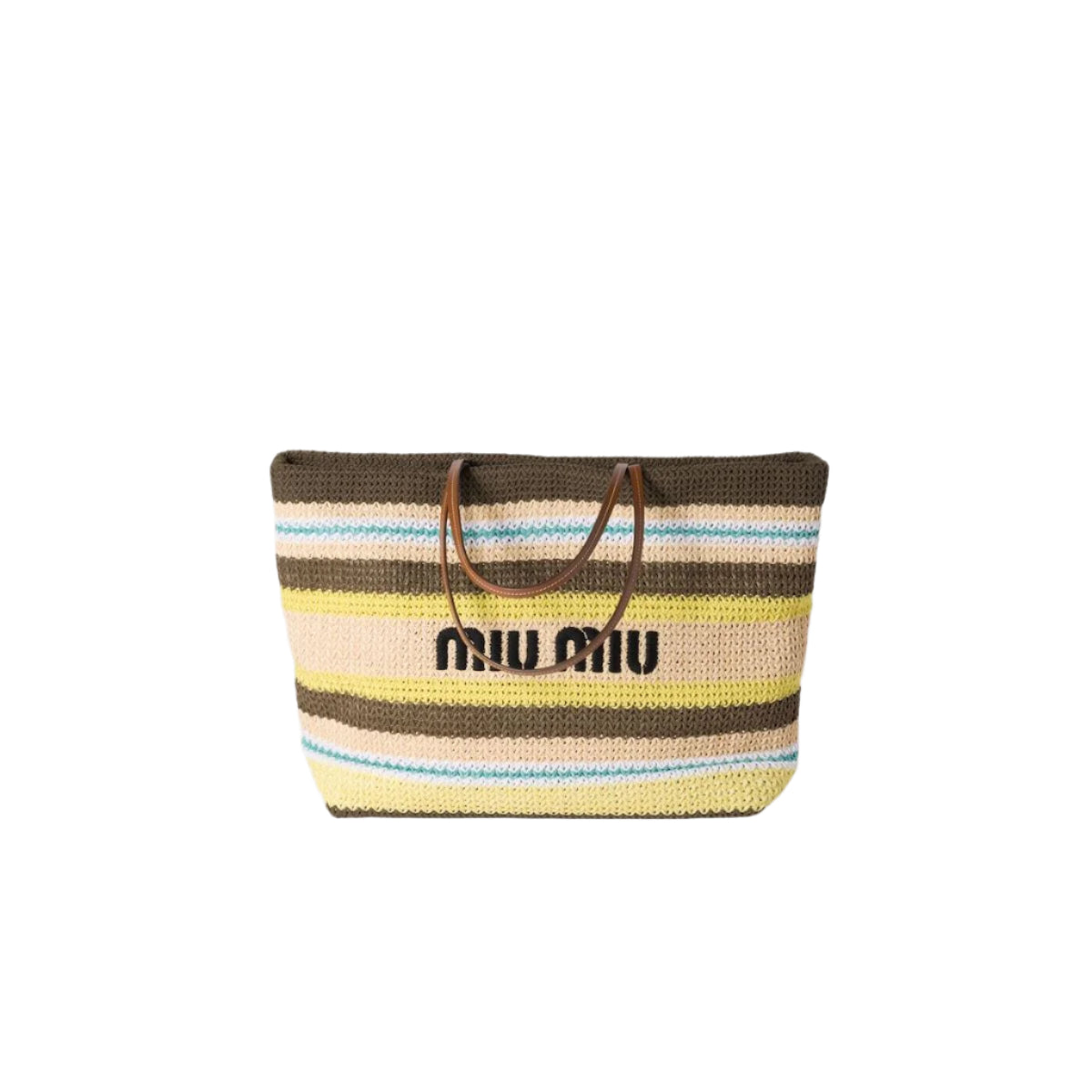 RAFFIA-EFFECT WOVEN TOTE BAG-MIU MIU-Verso