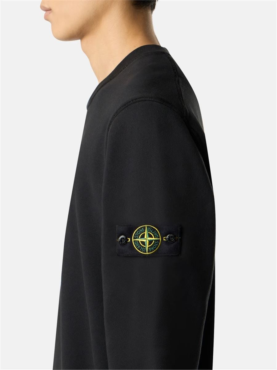 Regular-fit crewneck sweatshirt with elasticated cuffs-STONE ISLAND-Verso
