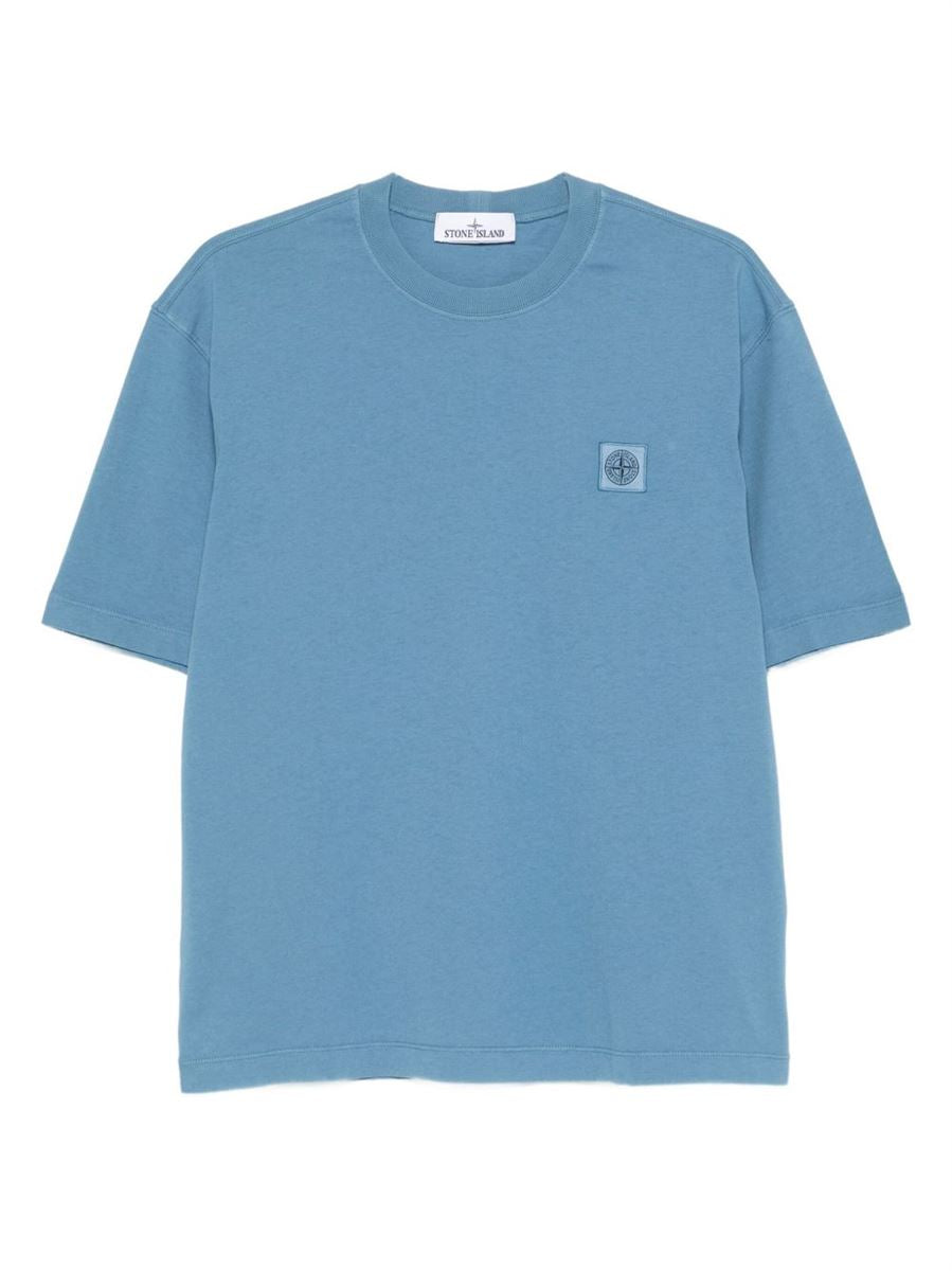 Regular-fit short-sleeve t-shirt with compass patch-STONE ISLAND-Verso