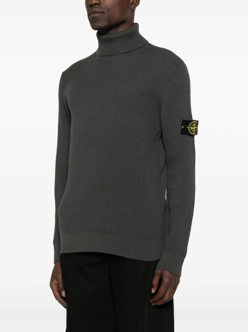 Ribbed High-neck Sweater-STONE ISLAND-Verso