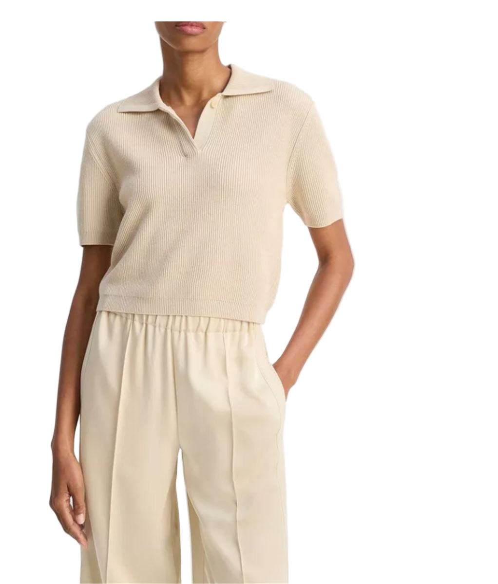 RIBBED SILK-COTTON POLO SWEATER-VINCE-Verso