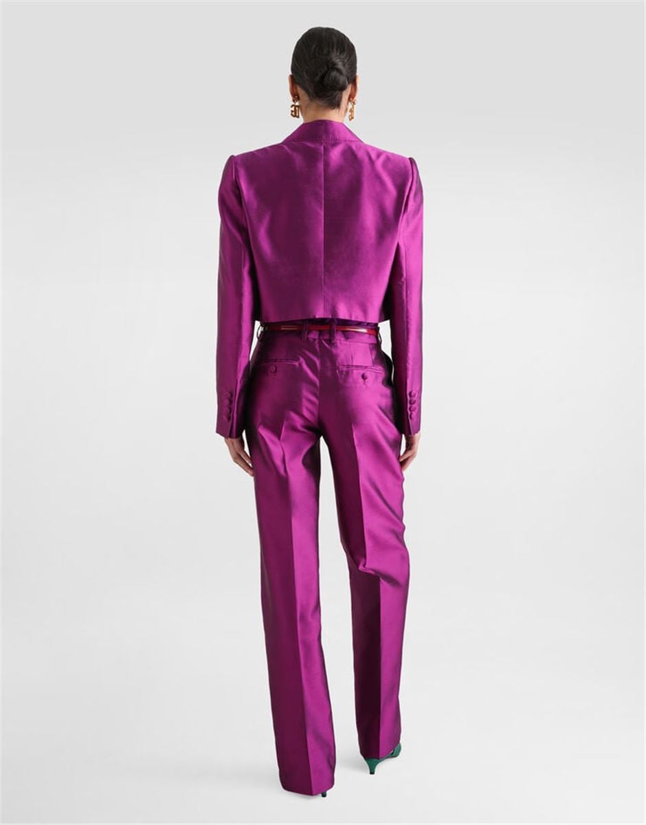 SATIN SHIRT WITH PUSSY-BOW - DOLCE & GABBANA - Verso