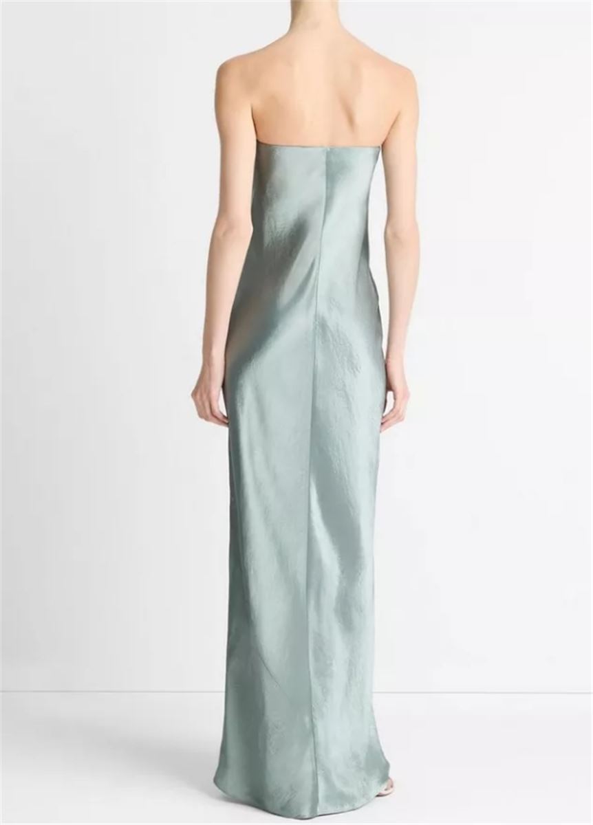 SATIN STRAPLESS MAXI DRESS-VINCE-Verso