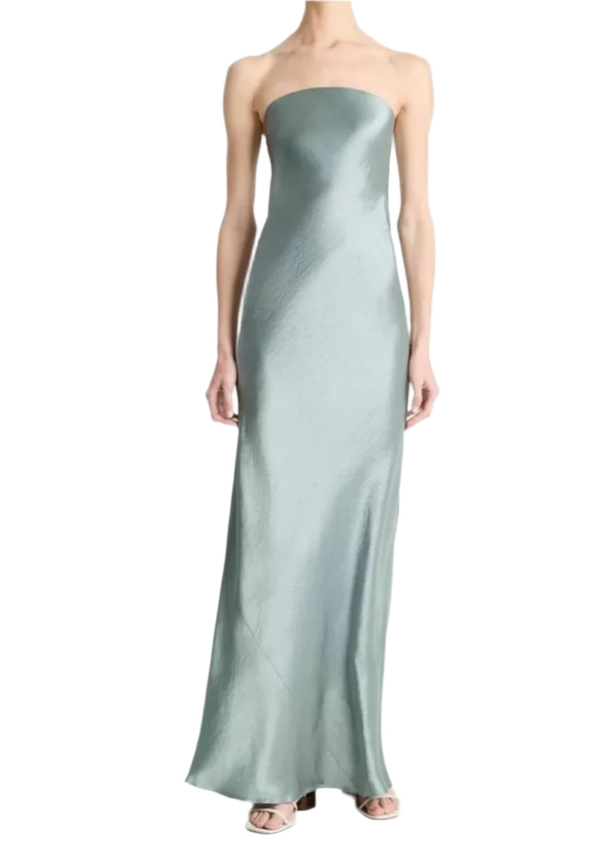 SATIN STRAPLESS MAXI DRESS-VINCE-Verso