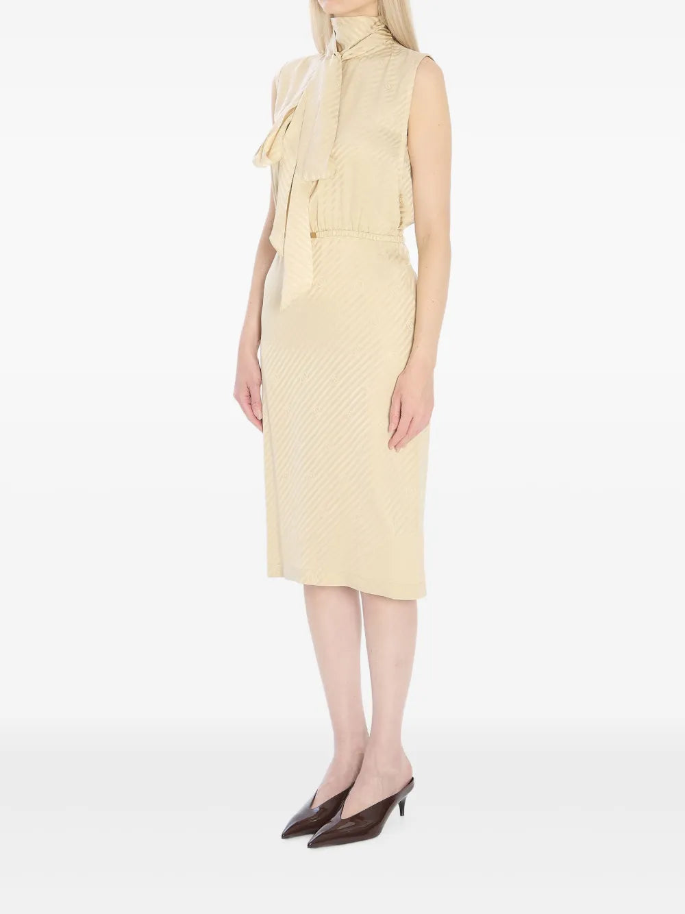 Scarf-detail Jacquard-pattern Mini Dress-GUCCI-Verso