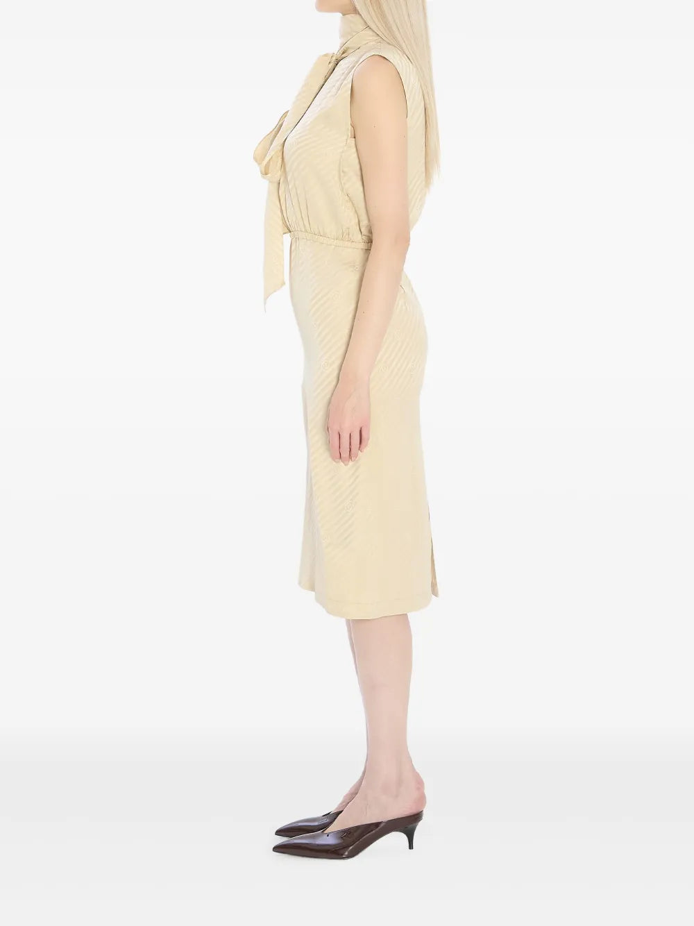 Scarf-detail Jacquard-pattern Mini Dress-GUCCI-Verso