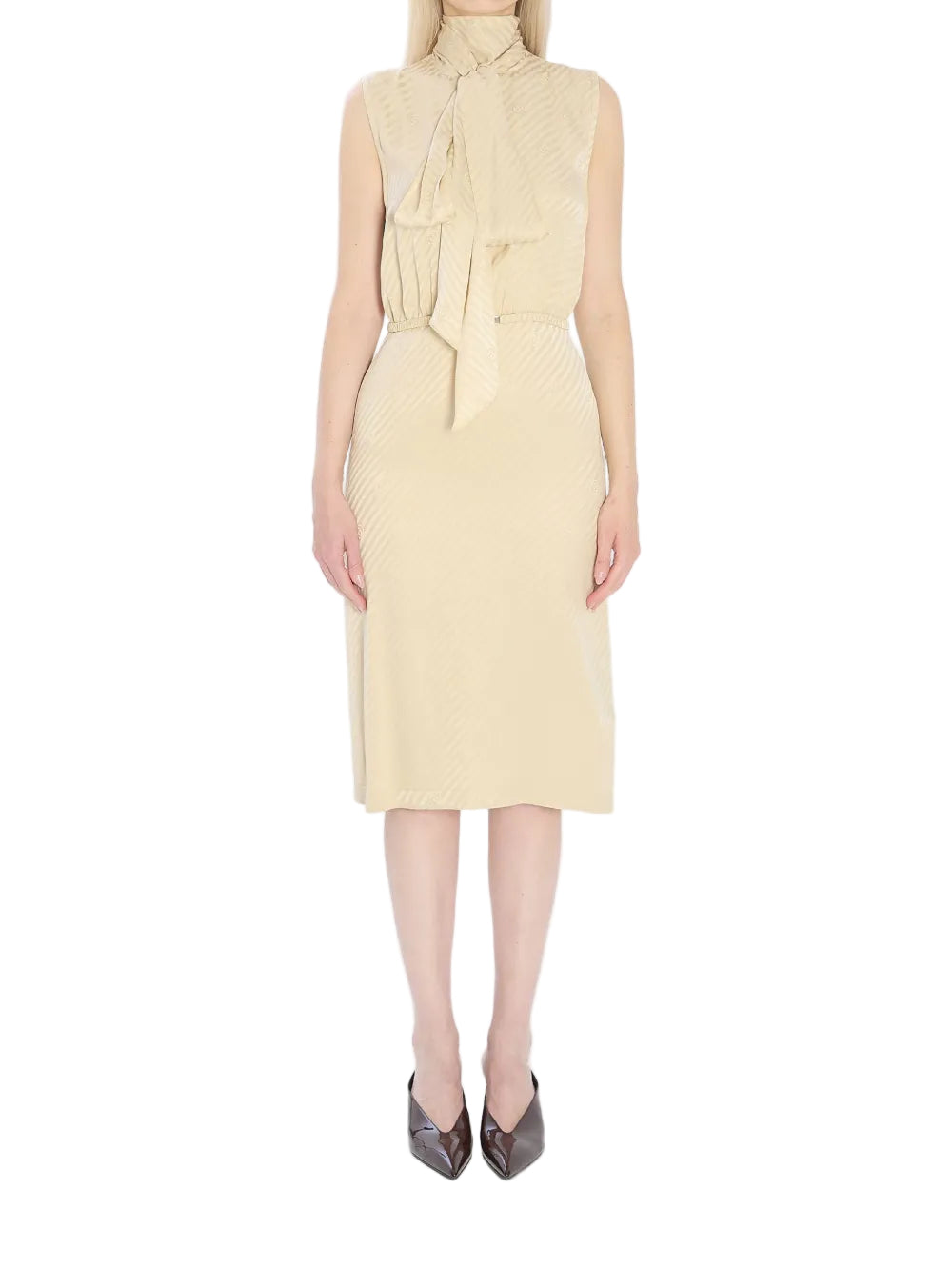 Scarf-detail Jacquard-pattern Mini Dress-GUCCI-Verso