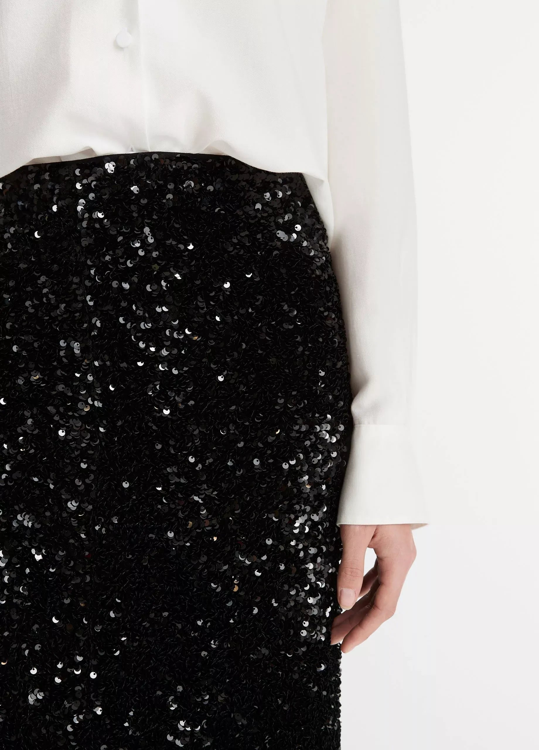 Sequined velvet column skirt-VINCE-Verso