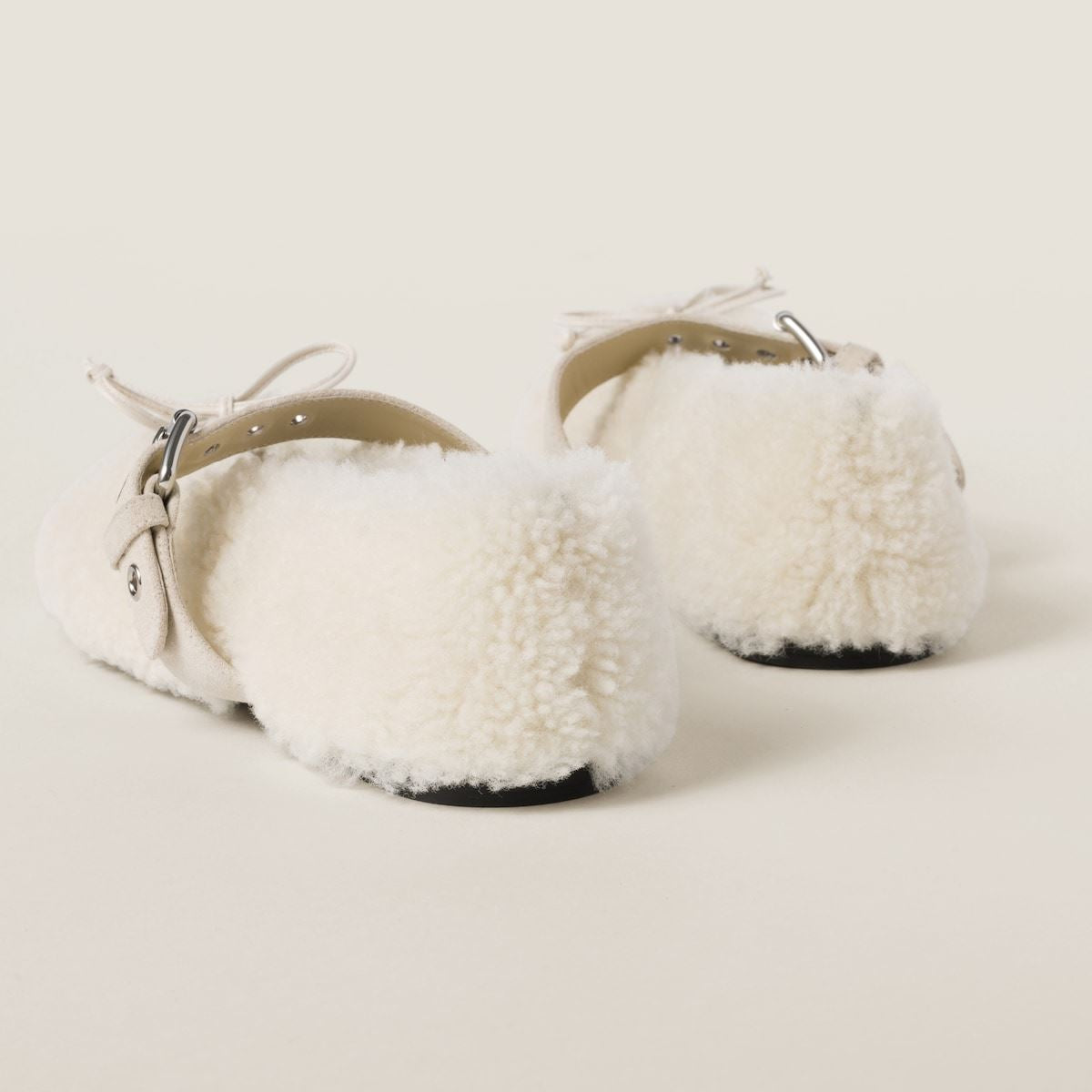 Shearling ballerinas-MIU MIU-Verso