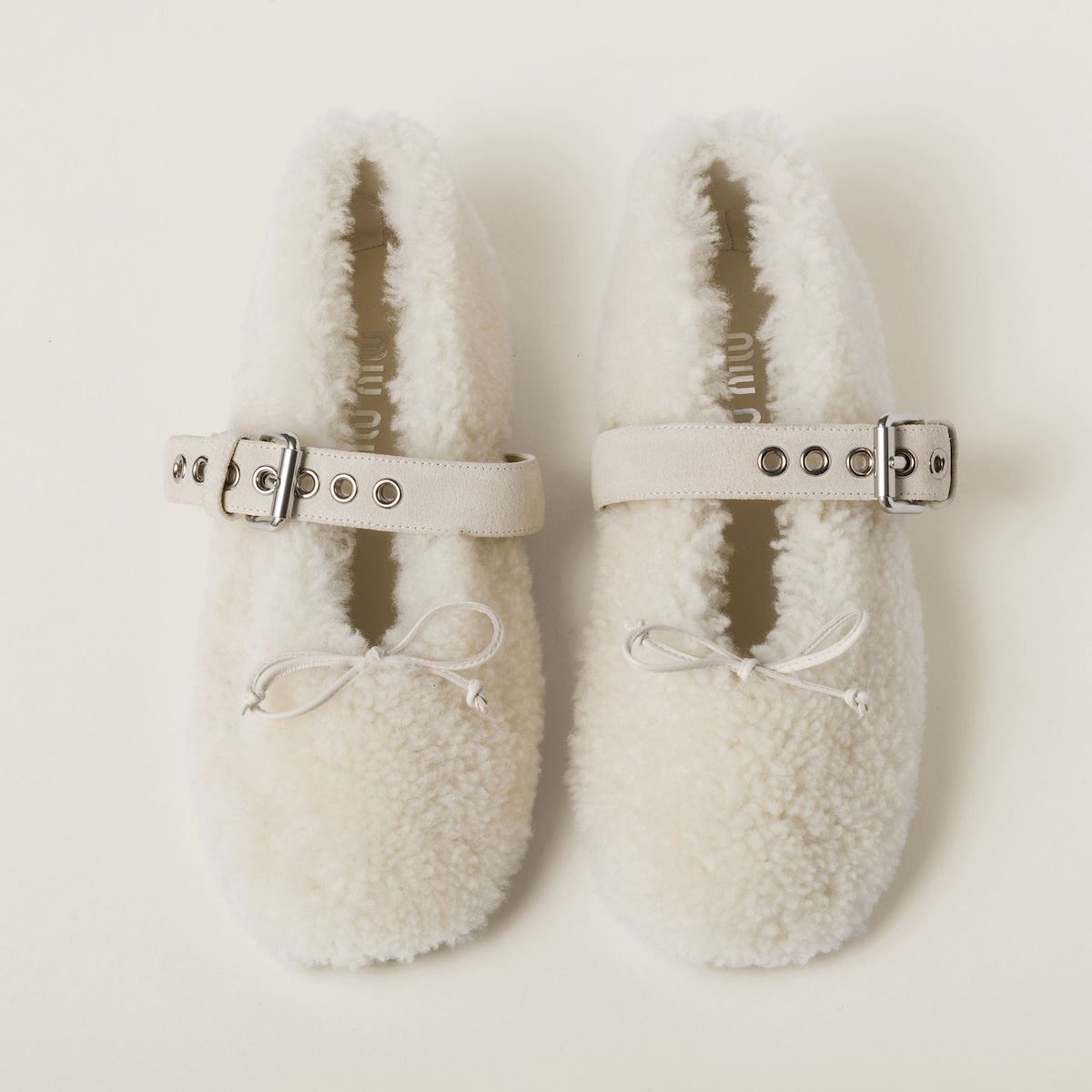Shearling ballerinas-MIU MIU-Verso