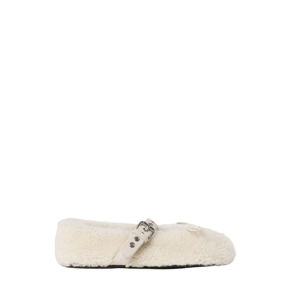 Shearling ballerinas-MIU MIU-Verso