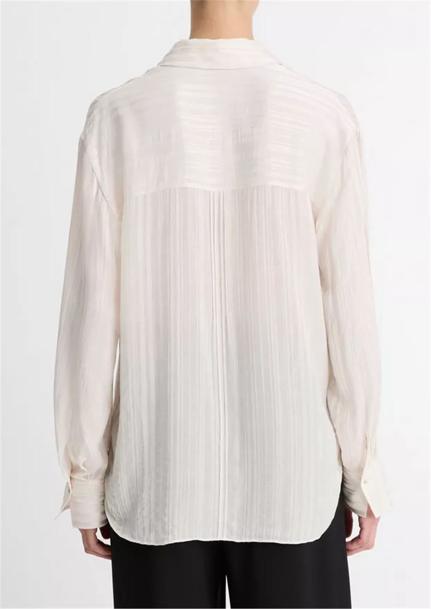SHEER-STRIPE PINTUCK BLOUSE - VINCE - Verso