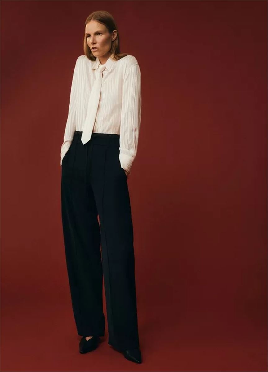 SHEER-STRIPE PINTUCK BLOUSE - VINCE - Verso