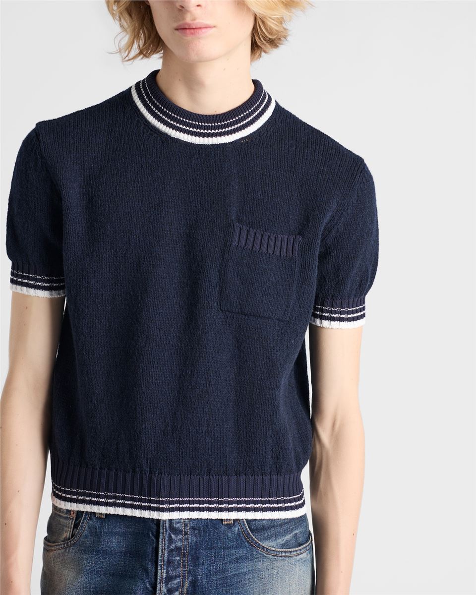 shetland wool crew-neck sweater-PRADA-Verso