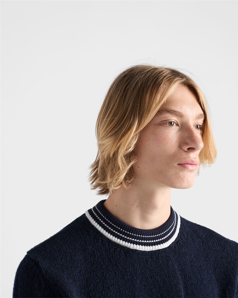 shetland wool crew-neck sweater-PRADA-Verso