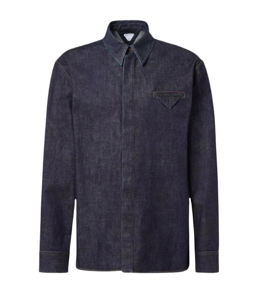 SHIRT IN INDIGO WASHED DENIM.-BOTTEGA VENETA-Verso
