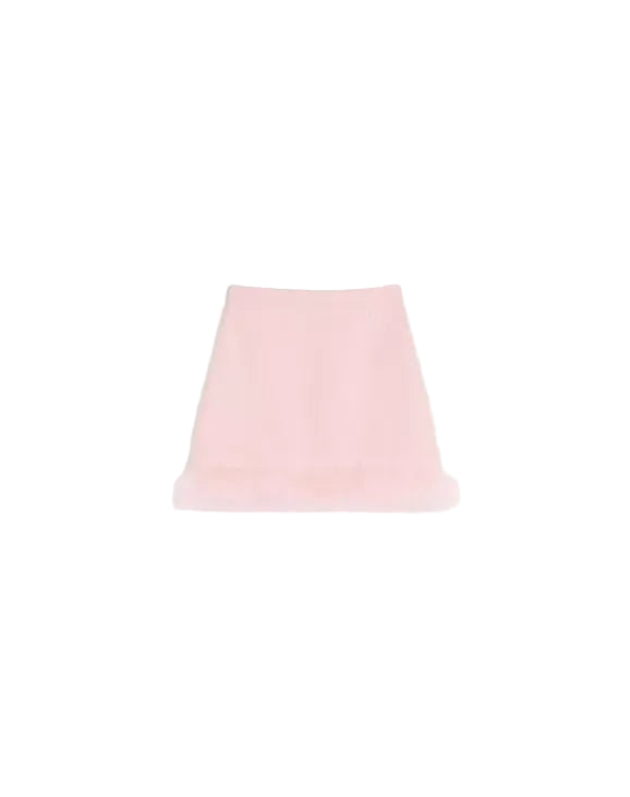 Short crepe couture skirt with feathers-VALENTINO-Verso