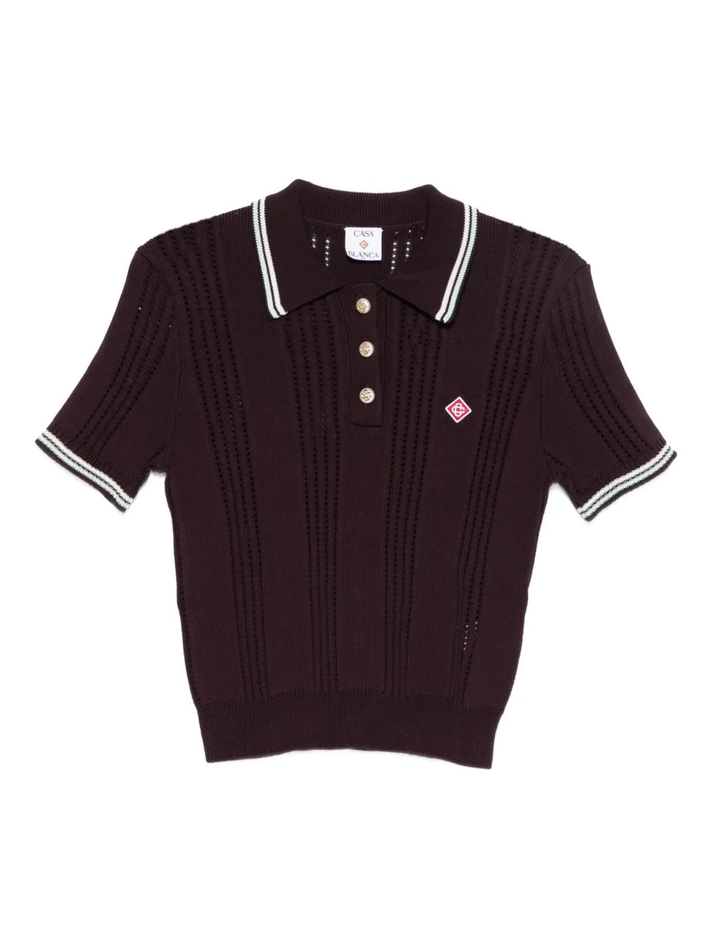 Short-sleeved cotton polo shirt-CASABLANCA-Verso