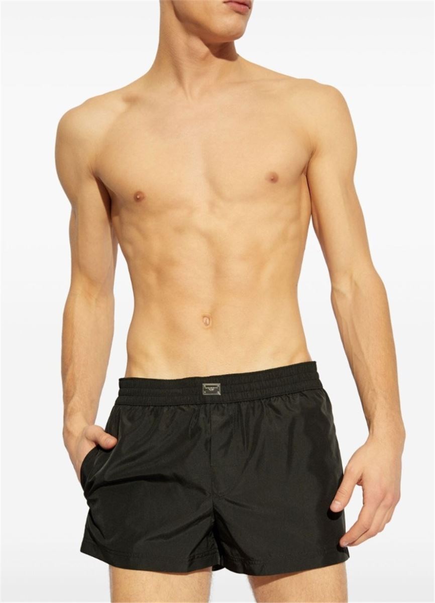 SHORT SWIM TRUNKS WITH TAG - DOLCE & GABBANA - Verso