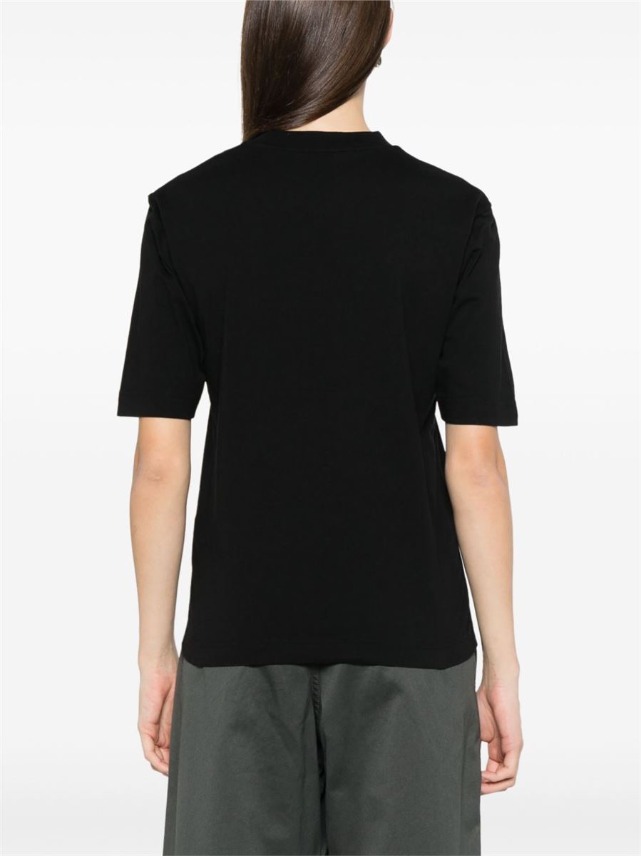 SILICONE LOGO PATCH COTTON T-SHIRT - MONCLER - Verso