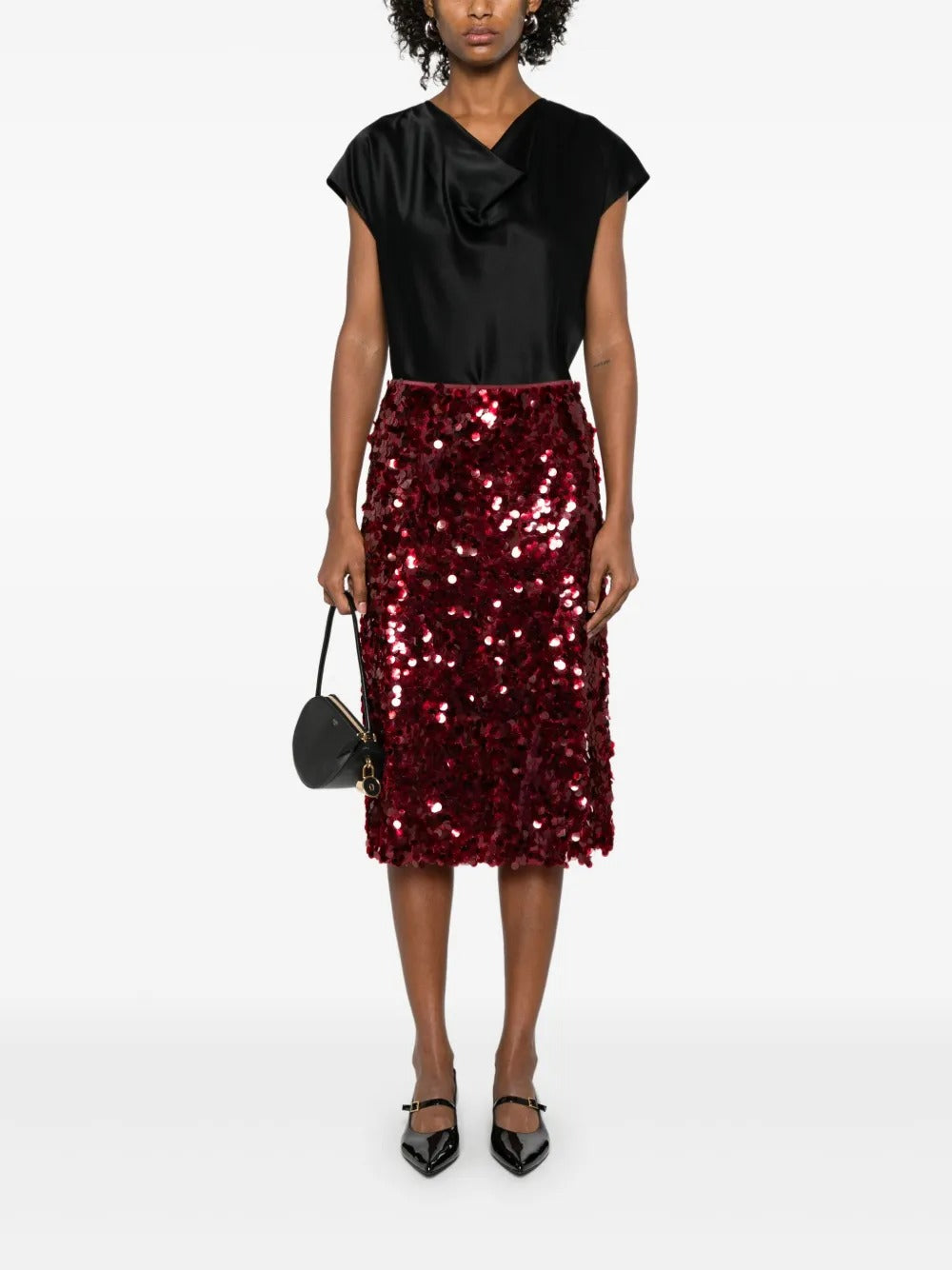 Silk cowl-neck blouse-VINCE-Verso