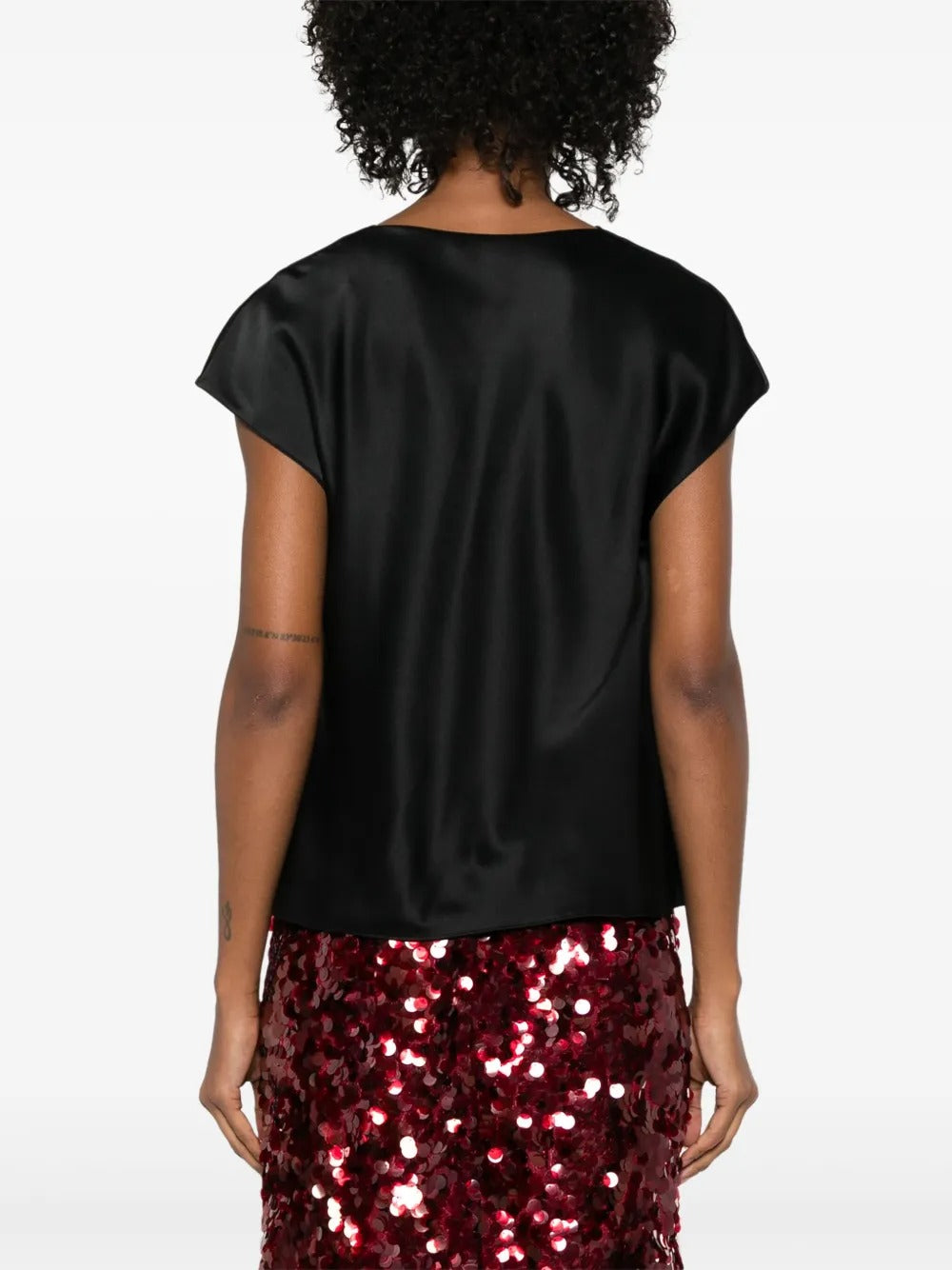 Silk cowl-neck blouse-VINCE-Verso