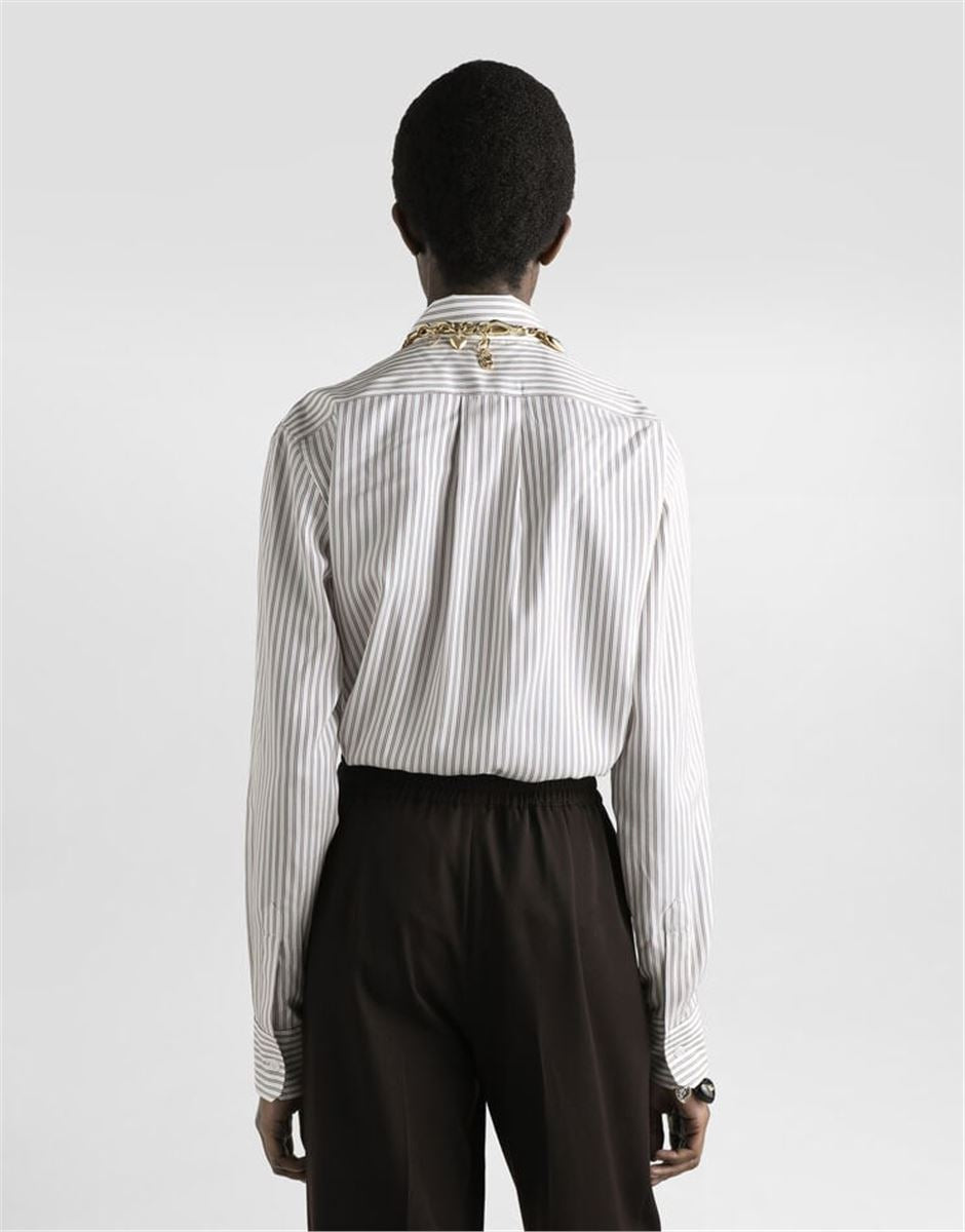 SILK SHIRT WITH STRIPED PRINT-DOLCE & GABBANA-Verso