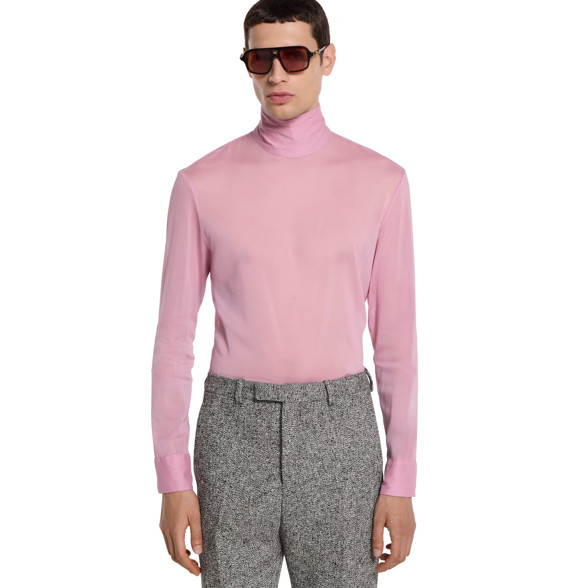 Silk stretch chiffon shirt