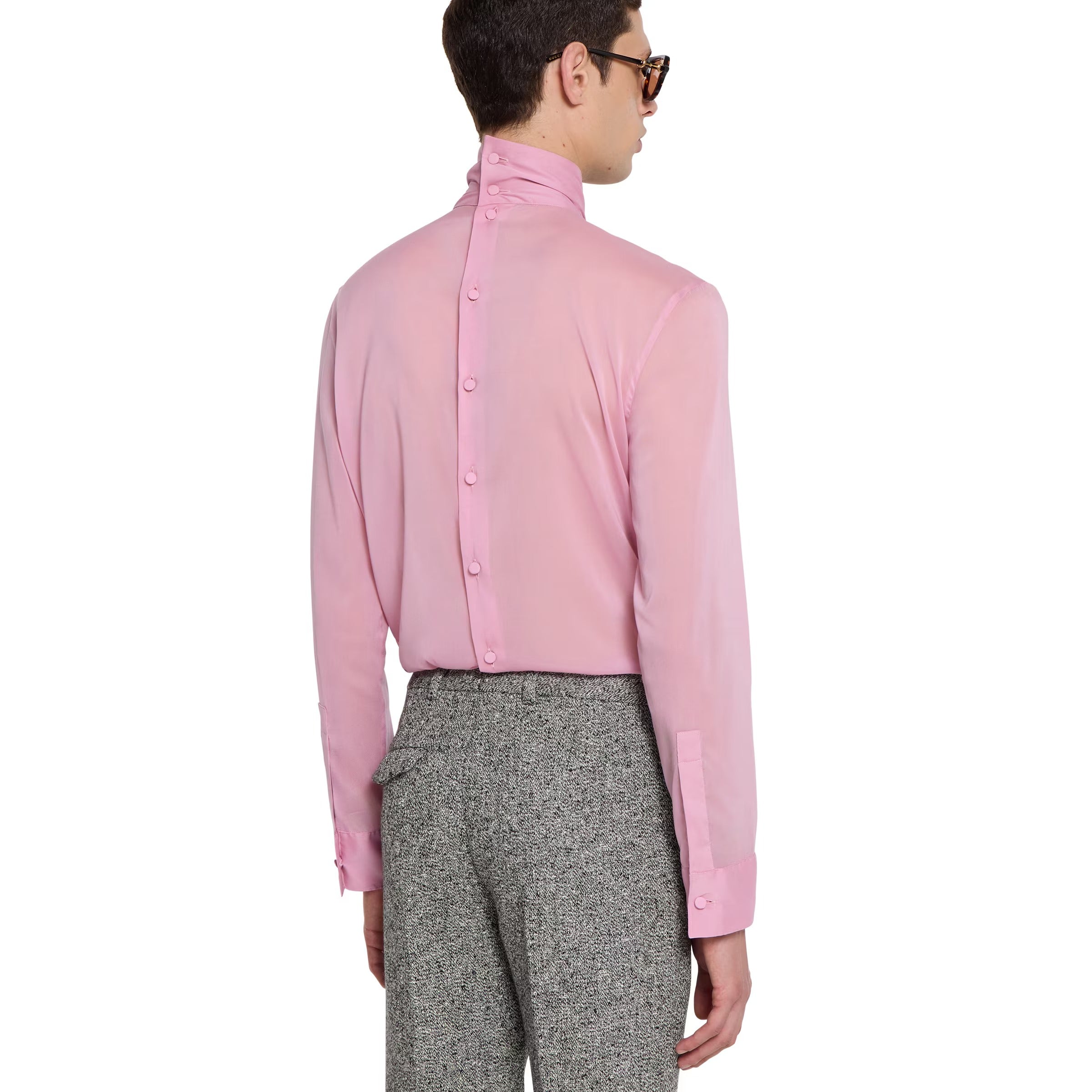 Silk stretch chiffon shirt