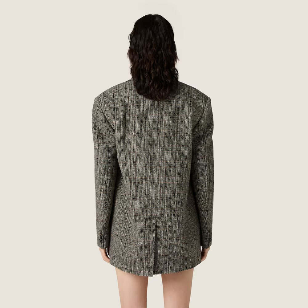 Single-breasted chevron jacket-MIU MIU-Verso