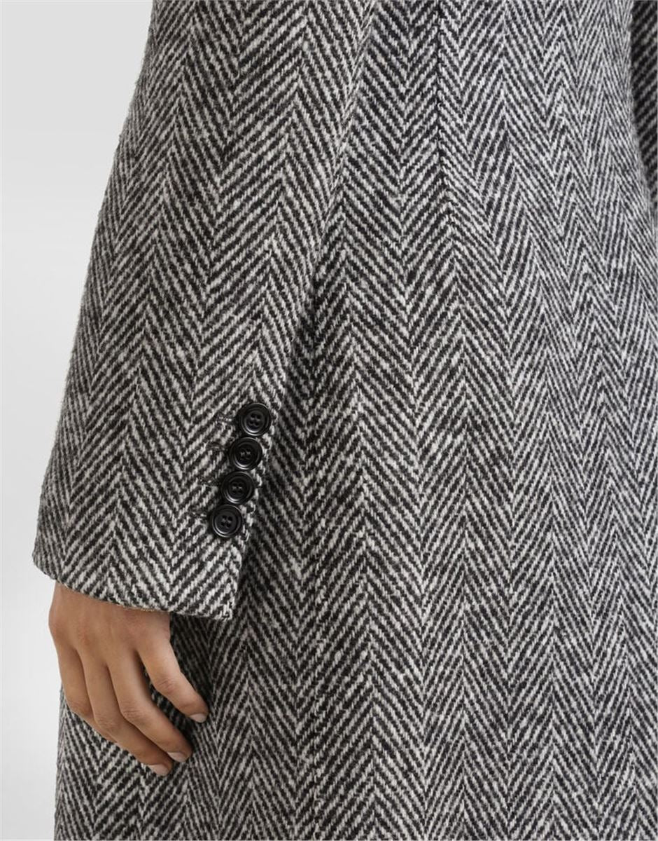 SINGLE-BREASTED COAT IN WOOL CHEVRON-DOLCE & GABBANA-Verso