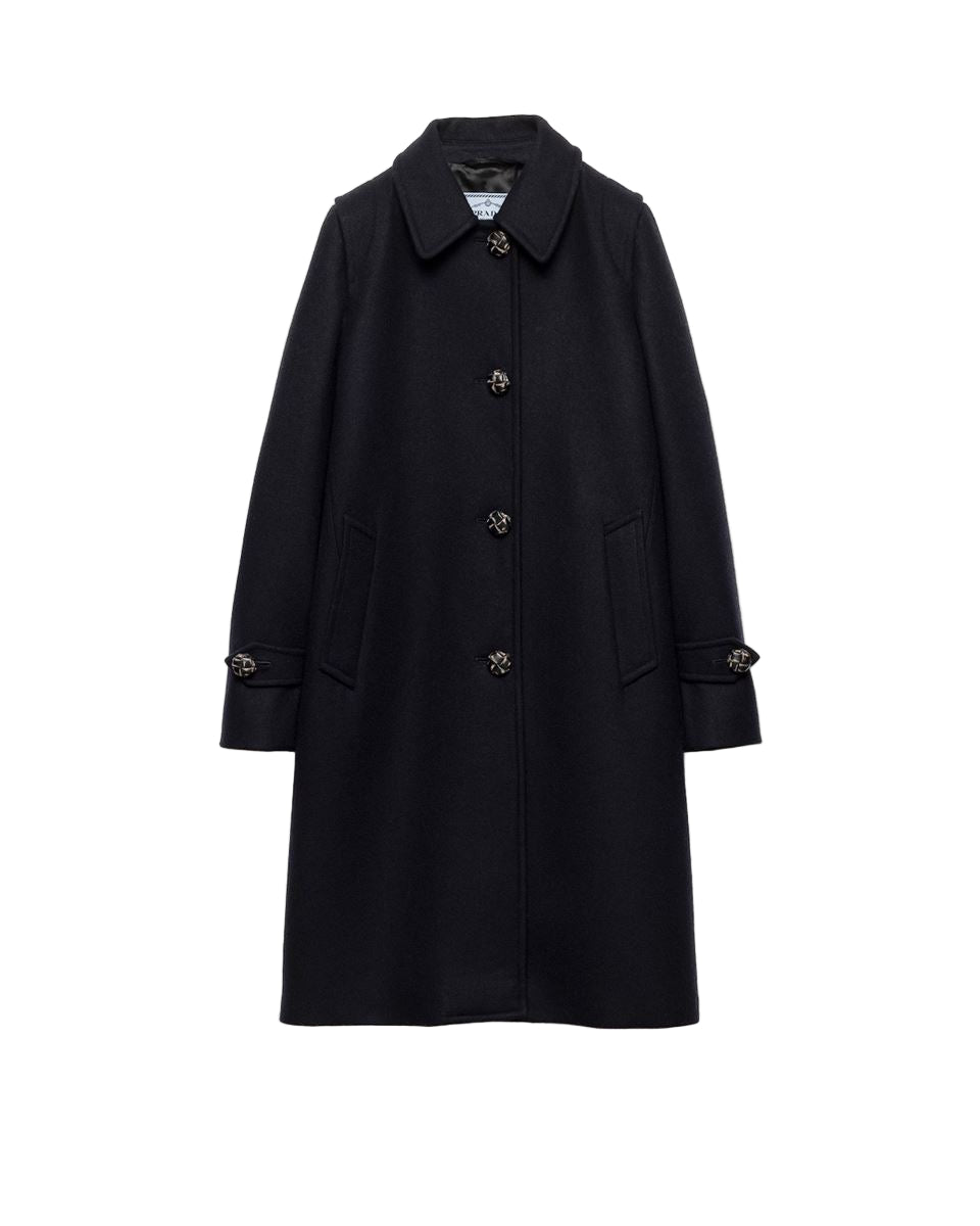 Single-breasted double loden coat-PRADA-Verso