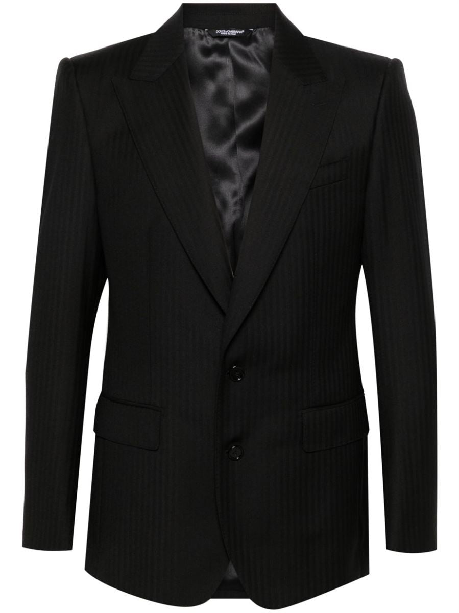 SINGLE-BREASTED WOOL BLAZER-DOLCE & GABBANA-Verso