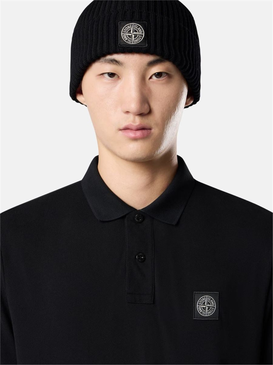 Slim-fit short-sleeve polo shirt with compass patch-STONE ISLAND-Verso