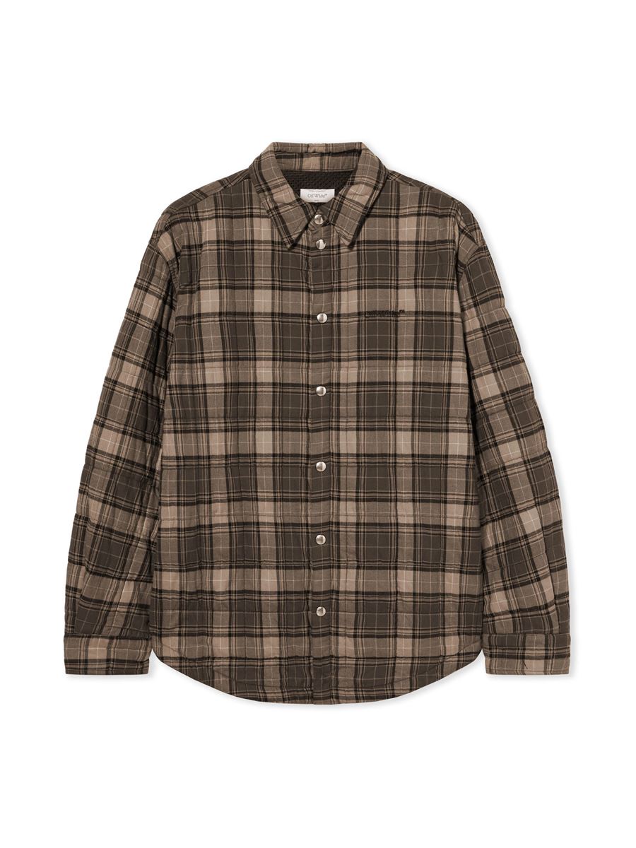 Spray arrow check flannel overshirt-OFF-WHITE-Verso