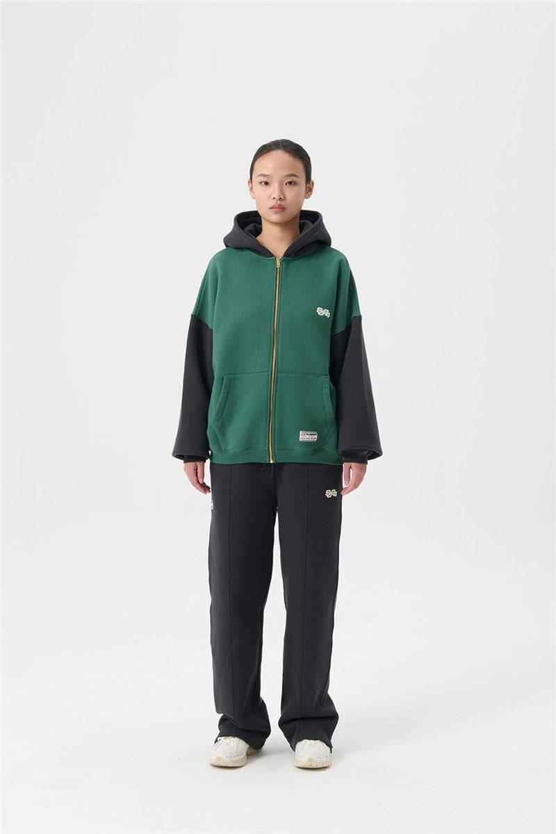 stack logo icon zip-up hoodie - hunter green-SUMMER GAMES-Verso