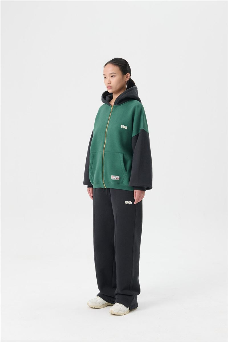 stack logo icon zip-up hoodie - hunter green-SUMMER GAMES-Verso