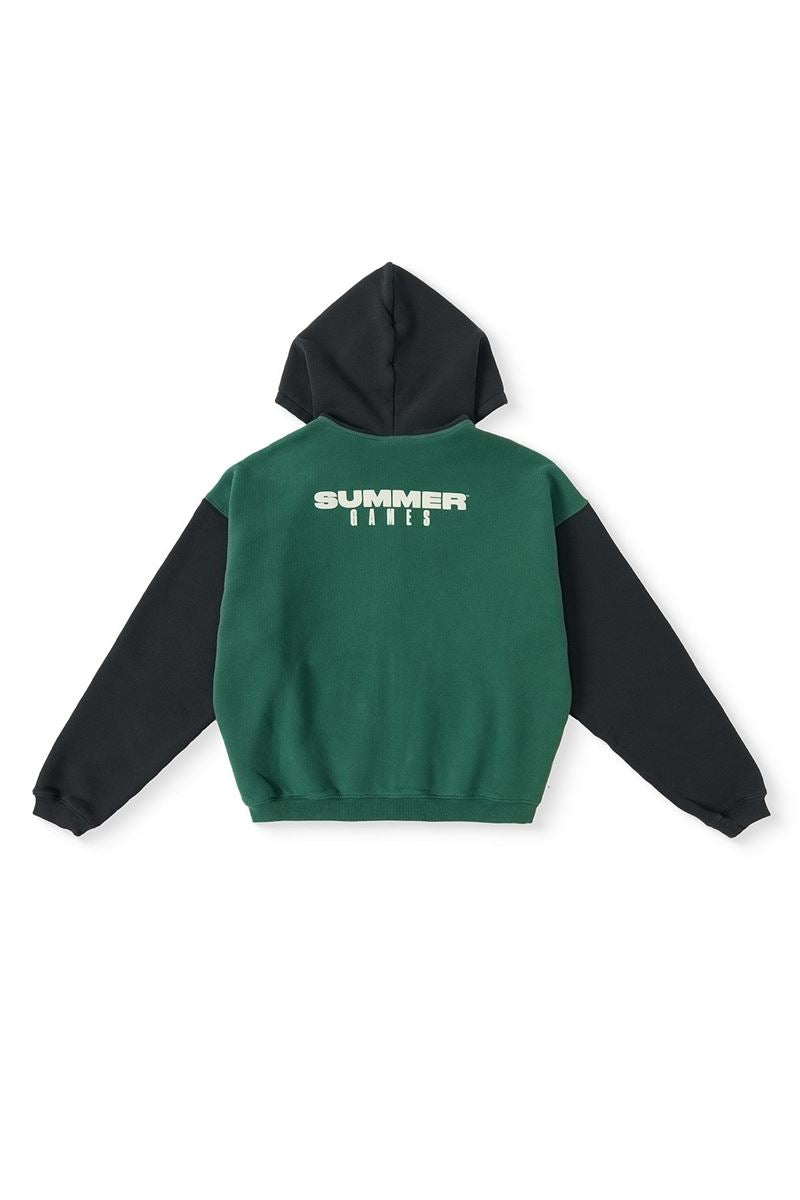 stack logo icon zip-up hoodie - hunter green-SUMMER GAMES-Verso