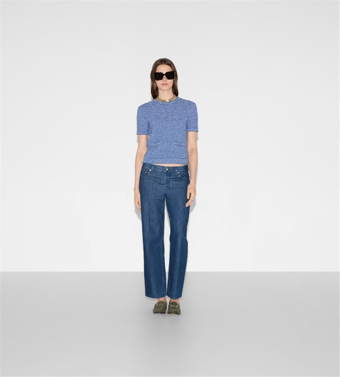 STRAIGHT FIT DENIM PANTS - GUCCI - Verso