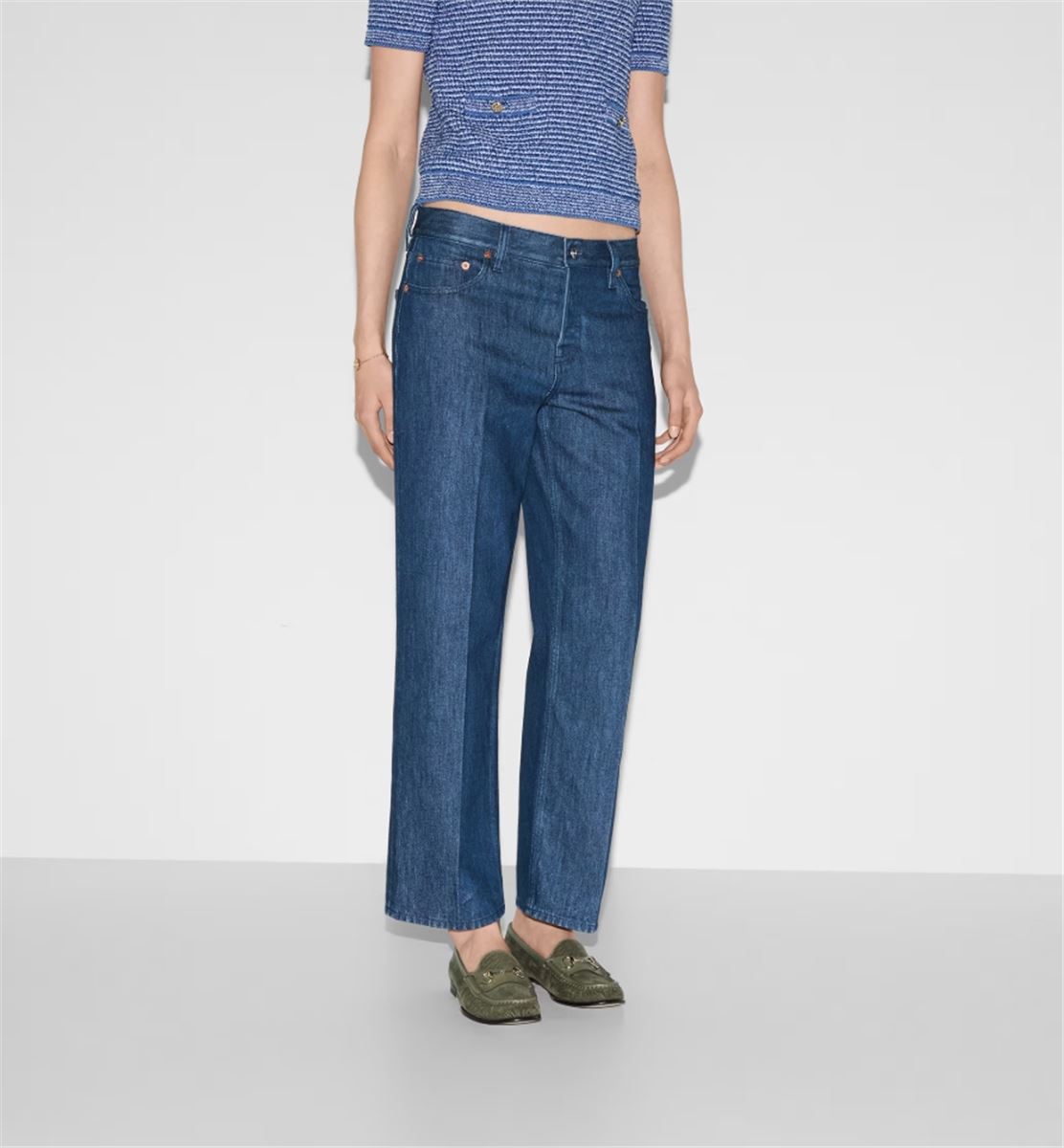 STRAIGHT FIT DENIM PANTS - GUCCI - Verso