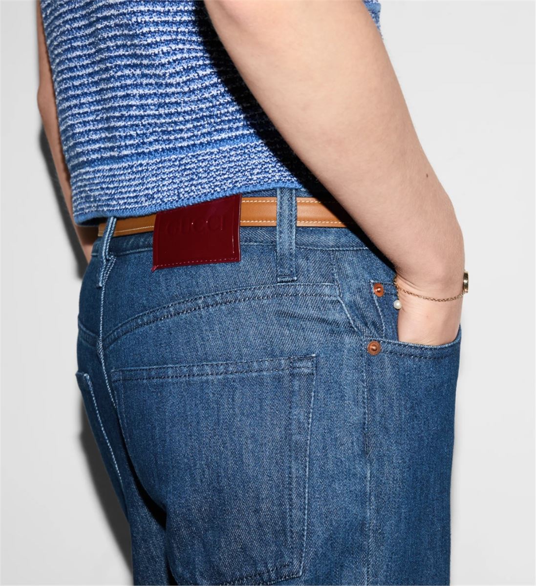 STRAIGHT FIT DENIM PANTS - GUCCI - Verso