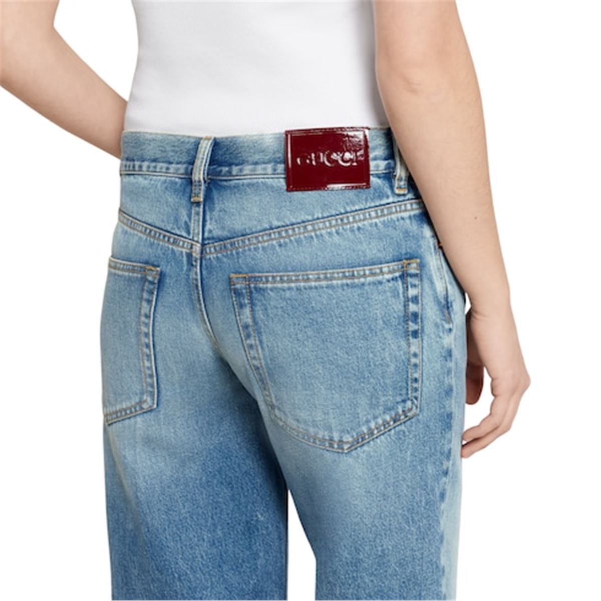 STRAIGHT FIT DENIM PANTS-GUCCI-Verso