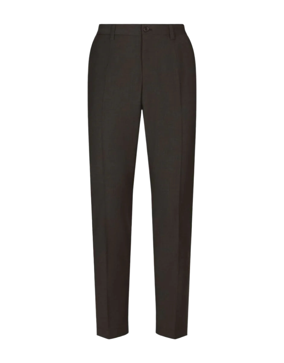 STRETCH COTTON PANTS WITH DG PATCH-DOLCE & GABBANA-Verso